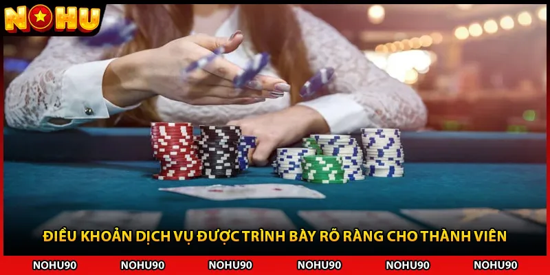 Điều khoản dịch vụ được trình bày rõ ràng cho thành viên